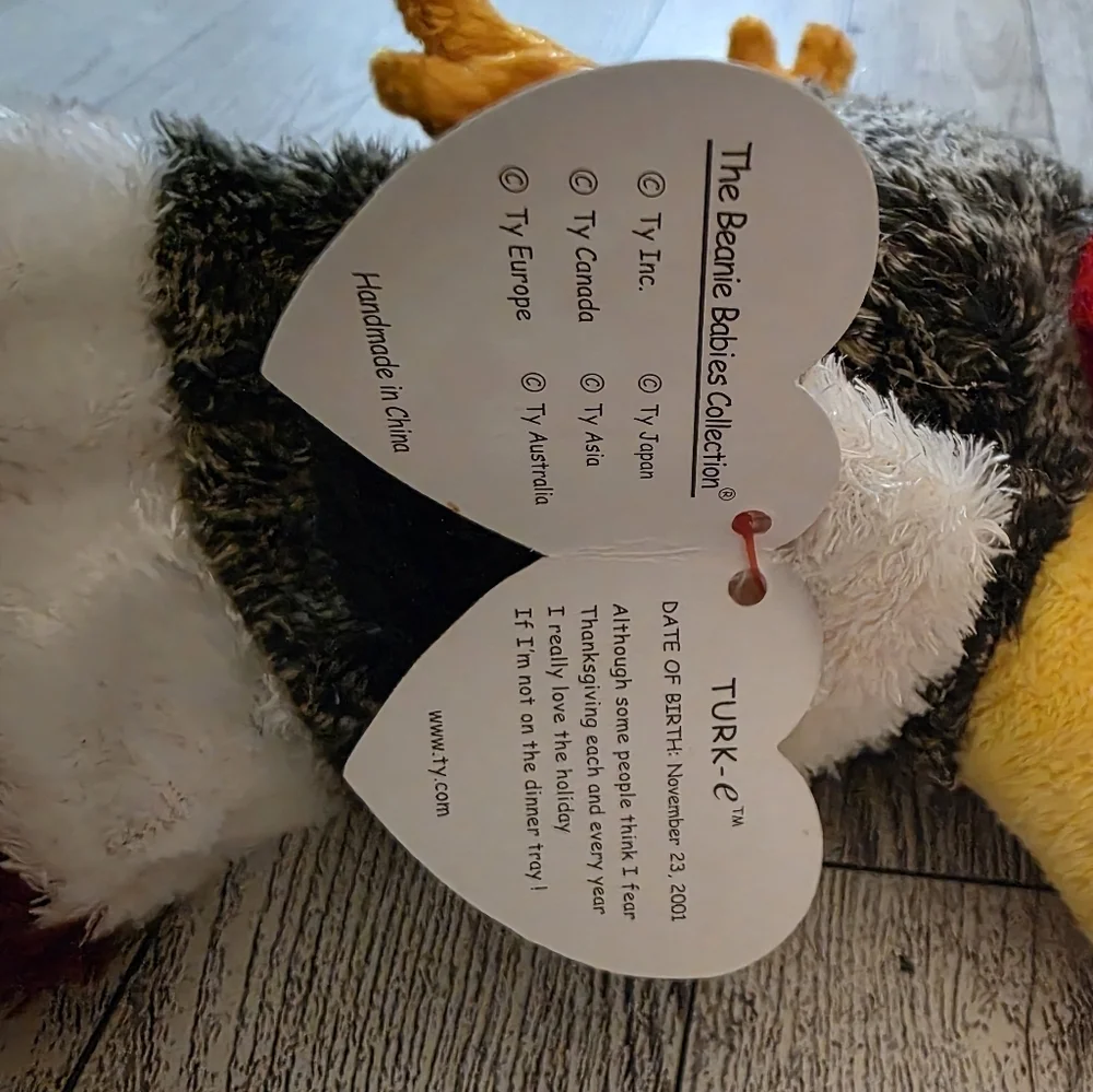 Ty Turk-e Plush Turkey with Red, Yellow, and Black Accents